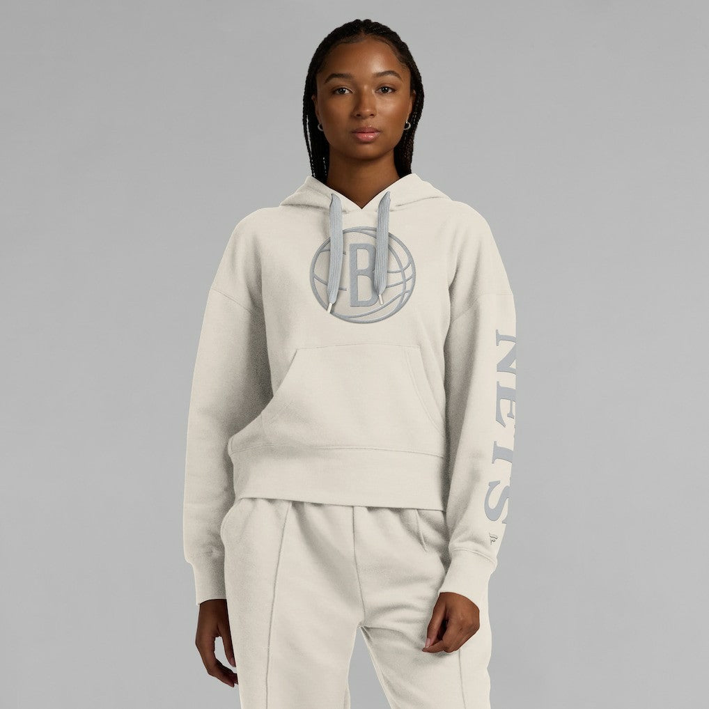 Brooklyn Nets Women's Elements Next Pullover Hoodie Cream - NBA