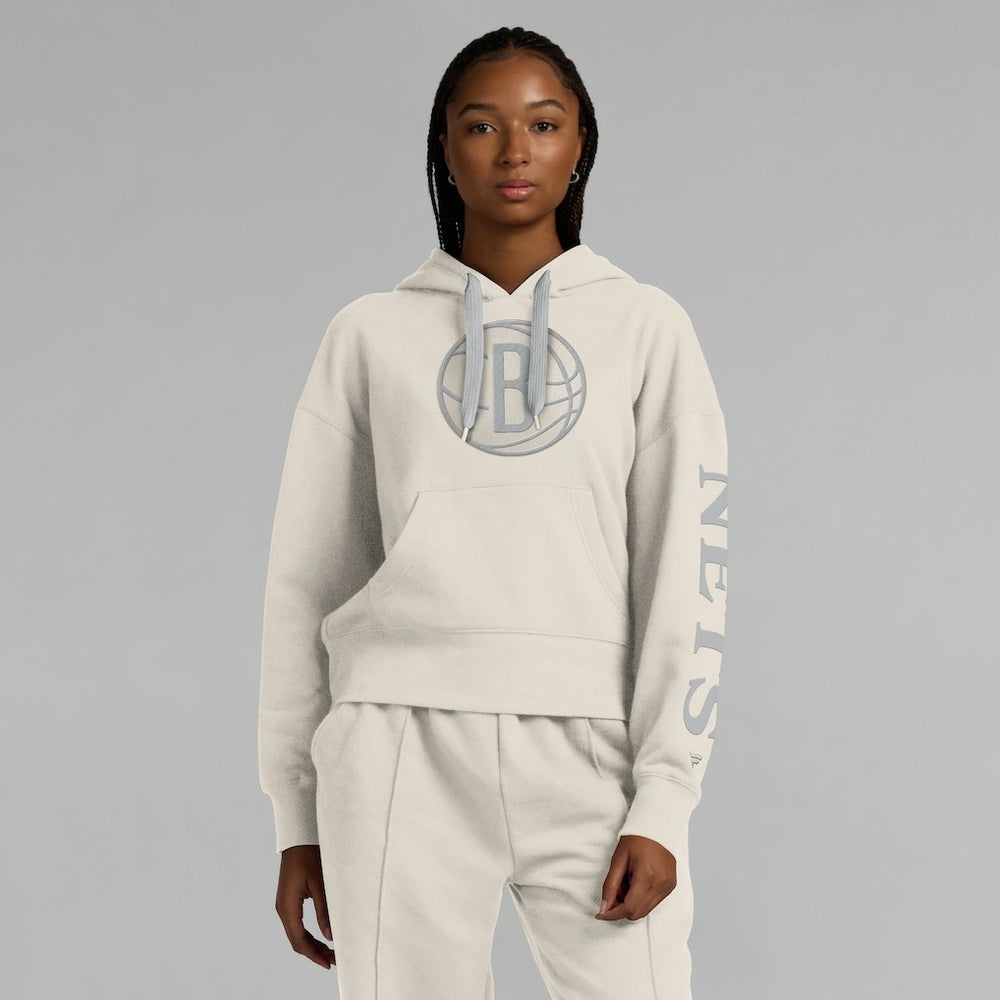Brooklyn Nets Women's Elements Next Pullover Hoodie Cream - NBA