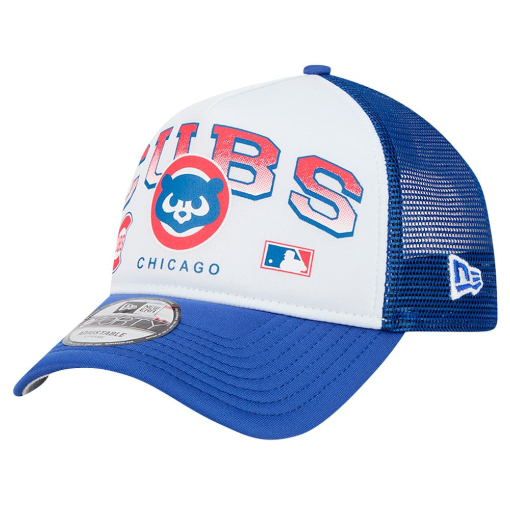 Chicago Cubs New Era Retro Wordmark 9FORTY A-Frame Trucker Adjustable Hat - MLB
