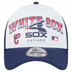 Chicago White Sox New Era Retro Wordmark 9FORTY A-Frame Trucker Adjustable Hat - MLB