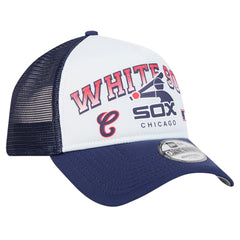 Chicago White Sox New Era Retro Wordmark 9FORTY A-Frame Trucker Adjustable Hat - MLB