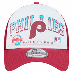 Philadelphia Phillies New Era Retro Wordmark 9FORTY A-Frame Trucker Adjustable Hat - MLB