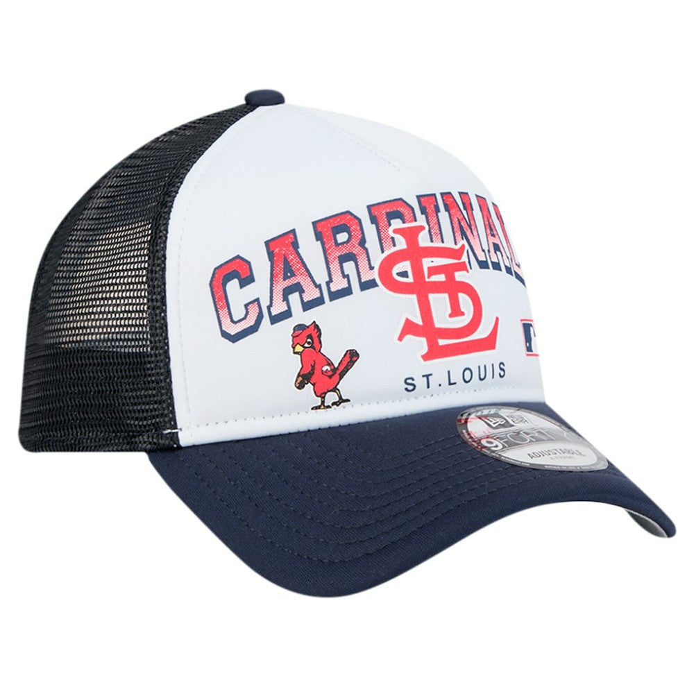 St. Louis Cardinals New Era Retro Wordmark 9FORTY A-Frame Trucker Adjustable Hat - MLB
