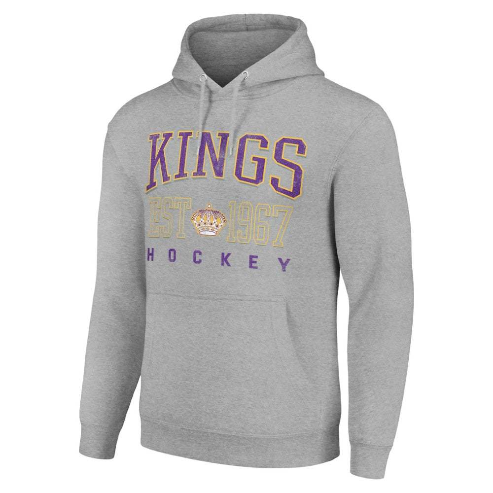 Los Angeles Kings Starter Retro Graphic Pullover Hoodie - Heather Gray - NHL