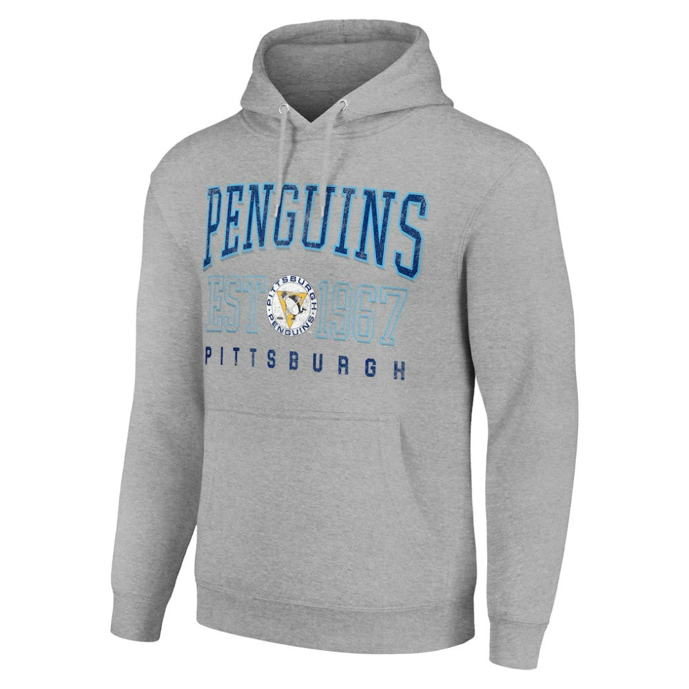 Pittsburgh Penguins Starter Retro Graphic Pullover Hoodie - Heather Gray - NHL