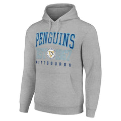Pittsburgh Penguins Starter Retro Graphic Pullover Hoodie - Heather Gray - NHL