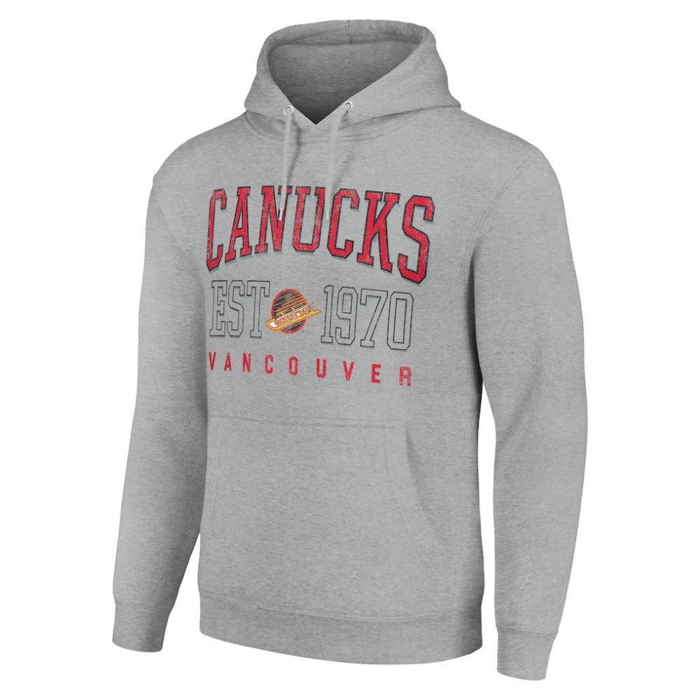 Vancouver Canucks Starter Retro Graphic Pullover Hoodie - Heather Gray - NHL