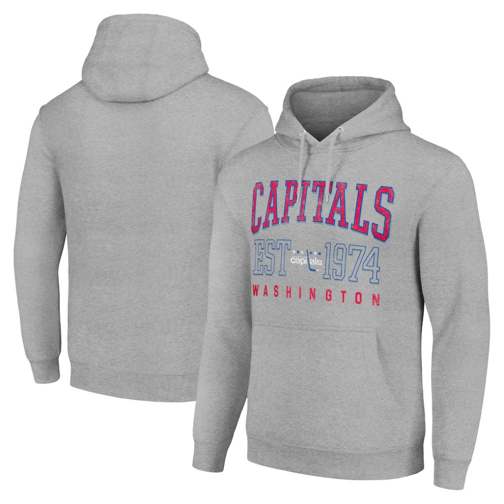 Washington Capitals Starter Retro Graphic Pullover Hoodie - Heather Gray - NHL