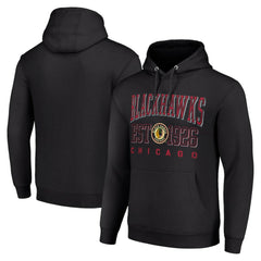 Chicago Blackhawks Starter Retro Graphic Pullover Hoodie - Black - NHL