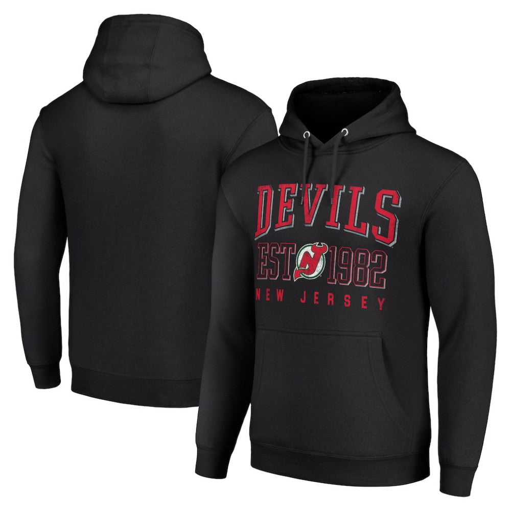 New Jersey Devils Starter Retro Graphic Pullover Hoodie - Black - NHL