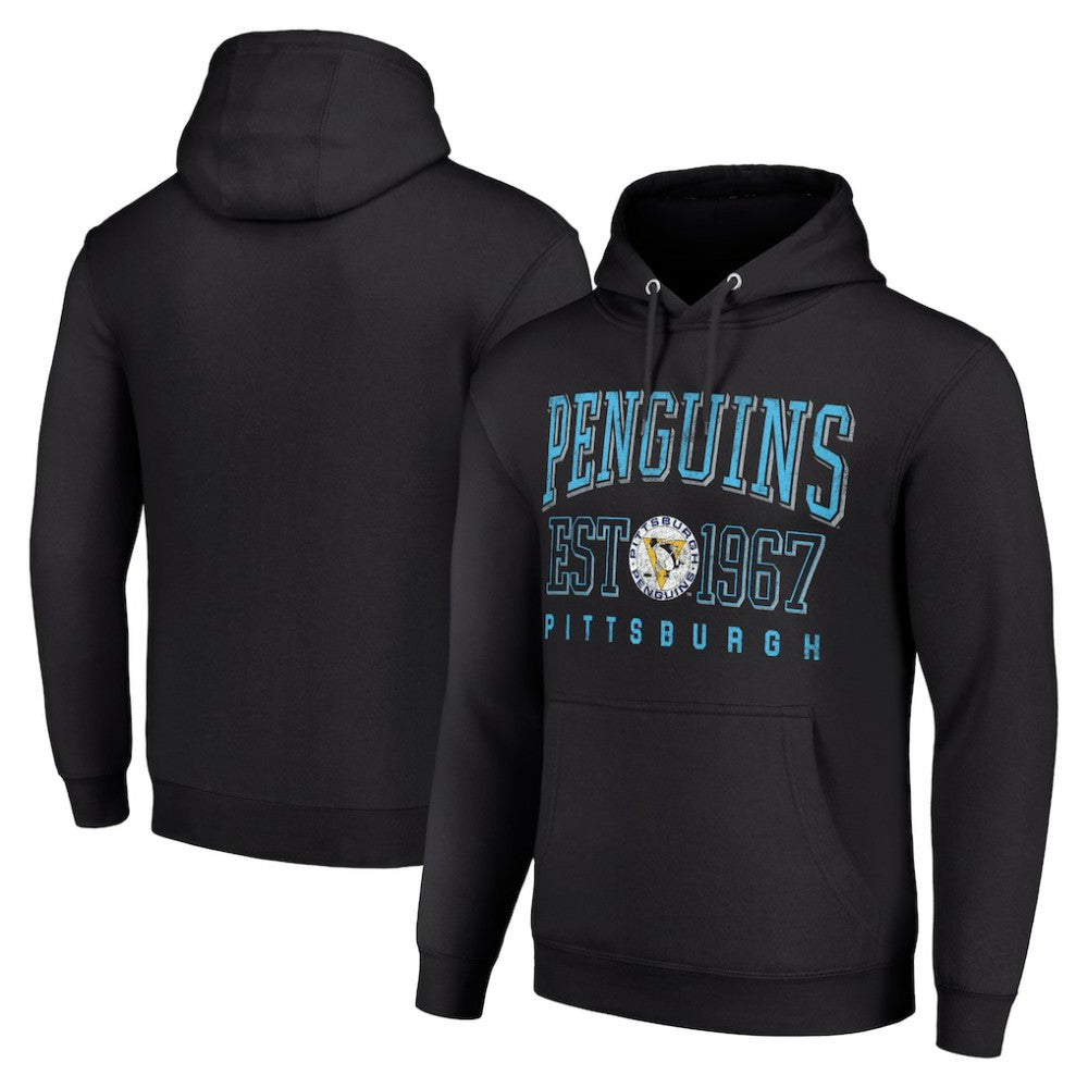 Pittsburgh Penguins Starter Retro Graphic Pullover Hoodie - Black - NHL