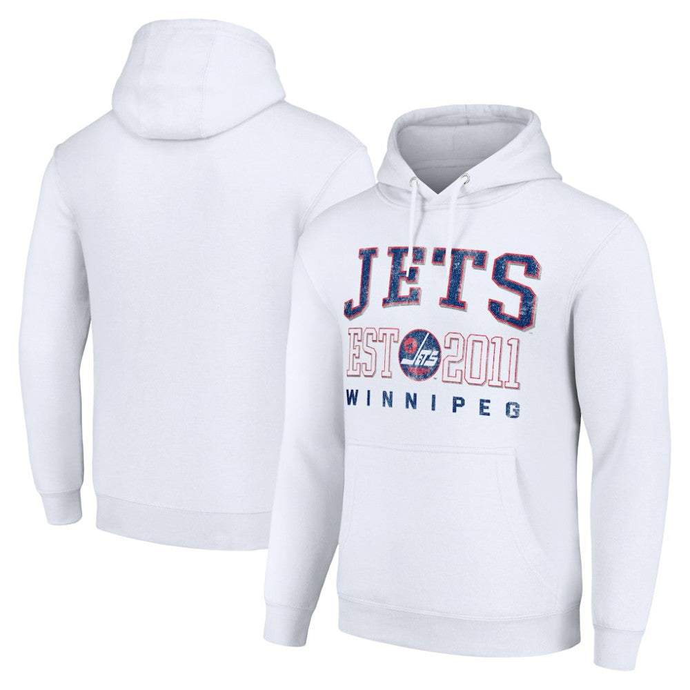 Winnipeg Jets Starter Retro Graphic Pullover Hoodie - White - NHL