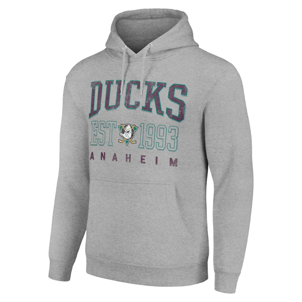 Anaheim Ducks Starter Retro Graphic Pullover Hoodie - Heather Gray - NHL