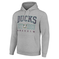 Anaheim Ducks Starter Retro Graphic Pullover Hoodie - Heather Gray - NHL