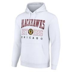 Chicago Blackhawks Starter Retro Graphic Pullover Hoodie - White - NHL