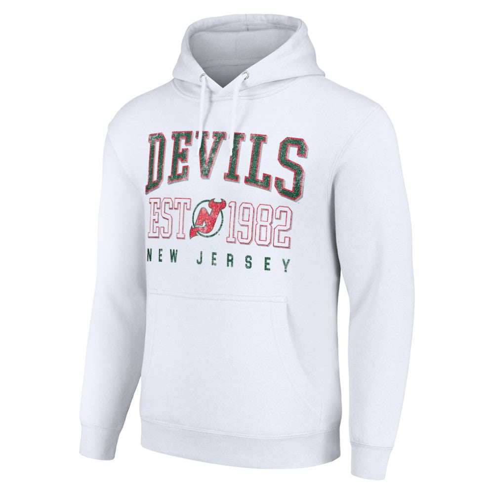 New Jersey Devils Starter Retro Graphic Pullover Hoodie - White - NHL