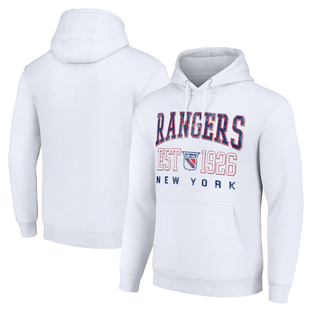New York Rangers Starter Retro Graphic Pullover Hoodie - White - NHL
