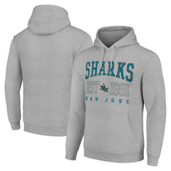 San Jose Sharks Starter Graphic Pullover Hoodie - Heather Gray - NHL