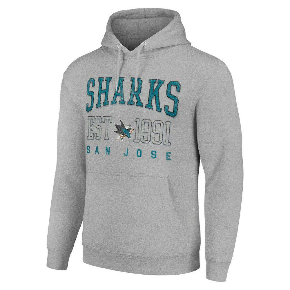 San Jose Sharks Starter Graphic Pullover Hoodie - Heather Gray - NHL