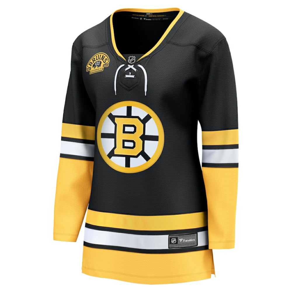 Boston Bruins Fanatics Women's Alternate 100th Anniversary Breakaway Jersey - Black - NHL