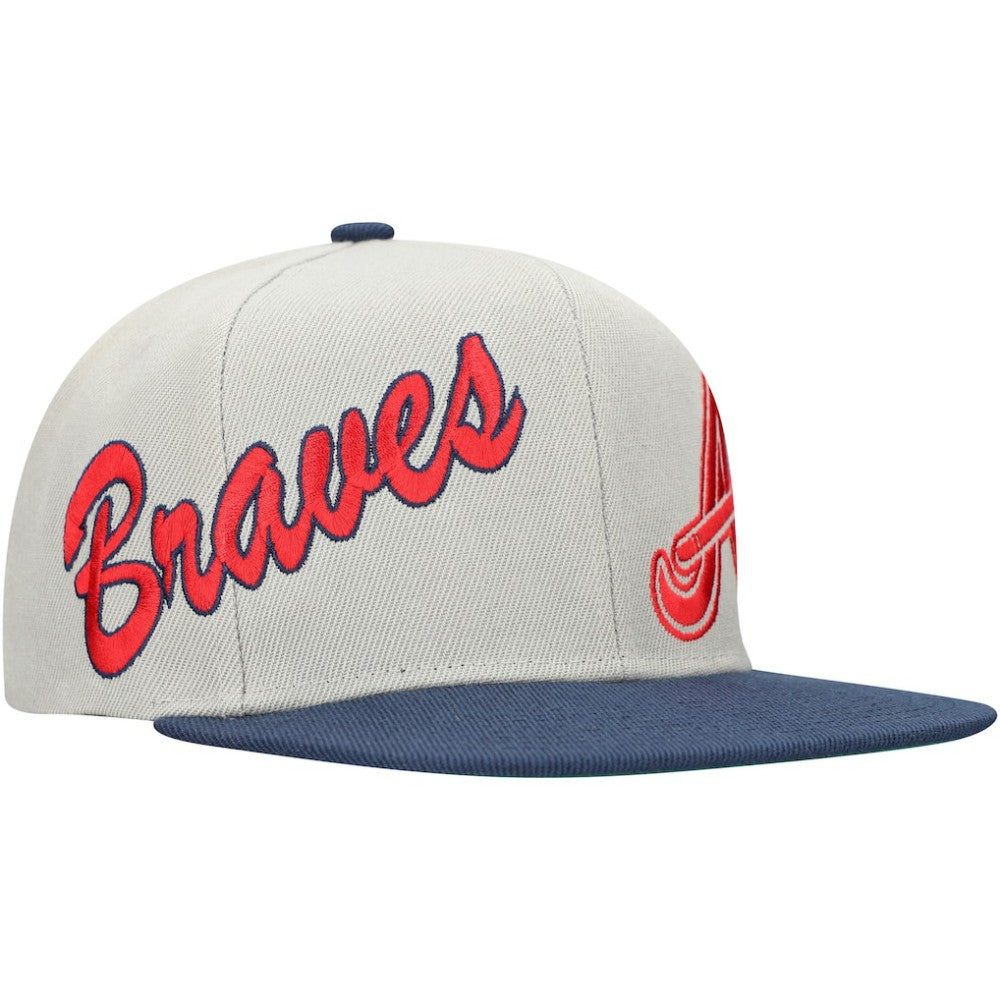 Atlanta Braves Mitchell & Ness Knock Out Panel Snapback Hat - MLB