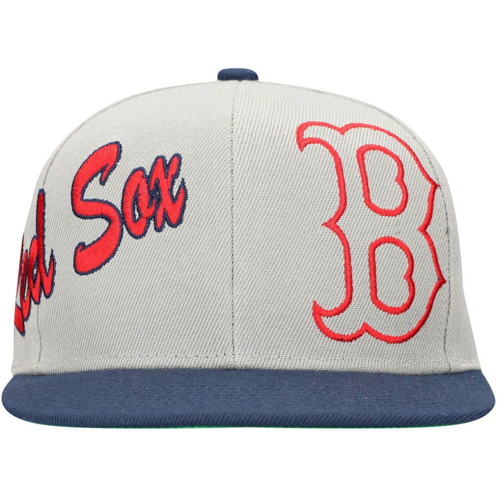 Boston Red Sox Mitchell & Ness Knock Out Panel Snapback Hat - MLB