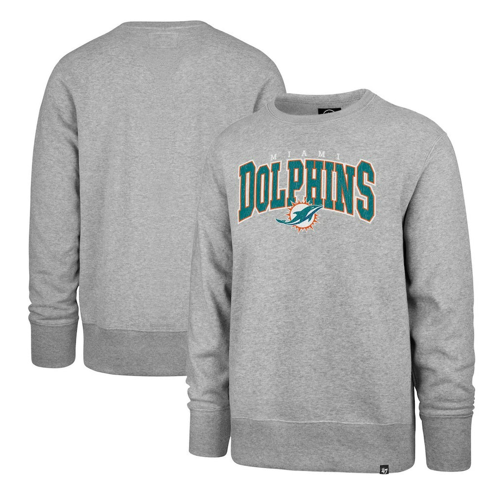 Miami Dolphins '47 Varsity Block Headline Pullover Sweatshirt Gray | 47 brand