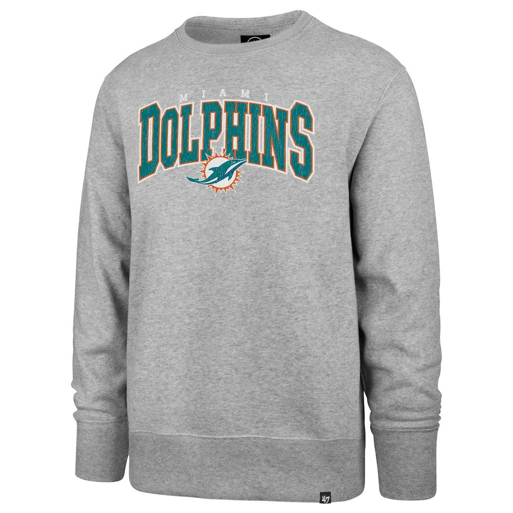 Miami Dolphins '47 Varsity Block Headline Pullover Sweatshirt Gray | 47 brand