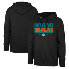 Miami Dolphins '47 Box Out Headline Pullover Hoodie Black | 47 brand
