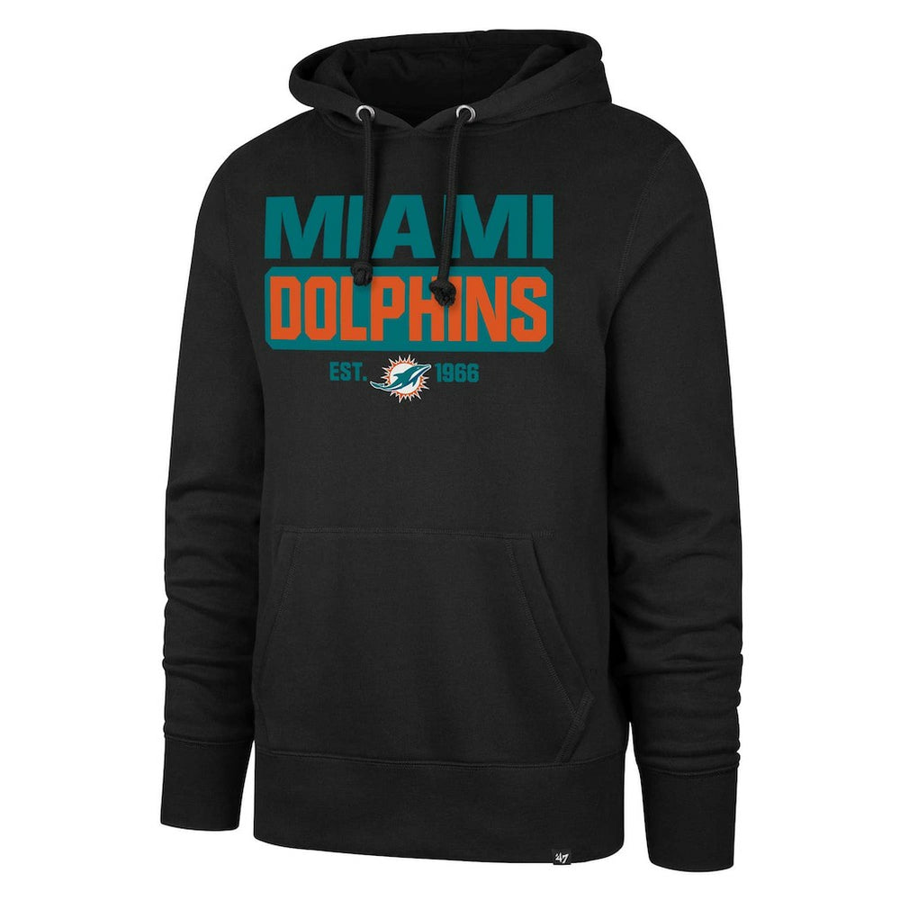 Miami Dolphins '47 Box Out Headline Pullover Hoodie Black | 47 brand