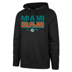 Miami Dolphins '47 Box Out Headline Pullover Hoodie Black | 47 brand