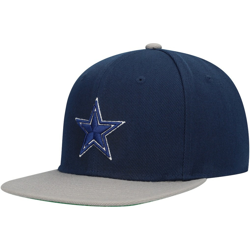 Dallas Cowboys Youth Two-Tone Snapback Hat Navy/Silver | Mitchell & Ness