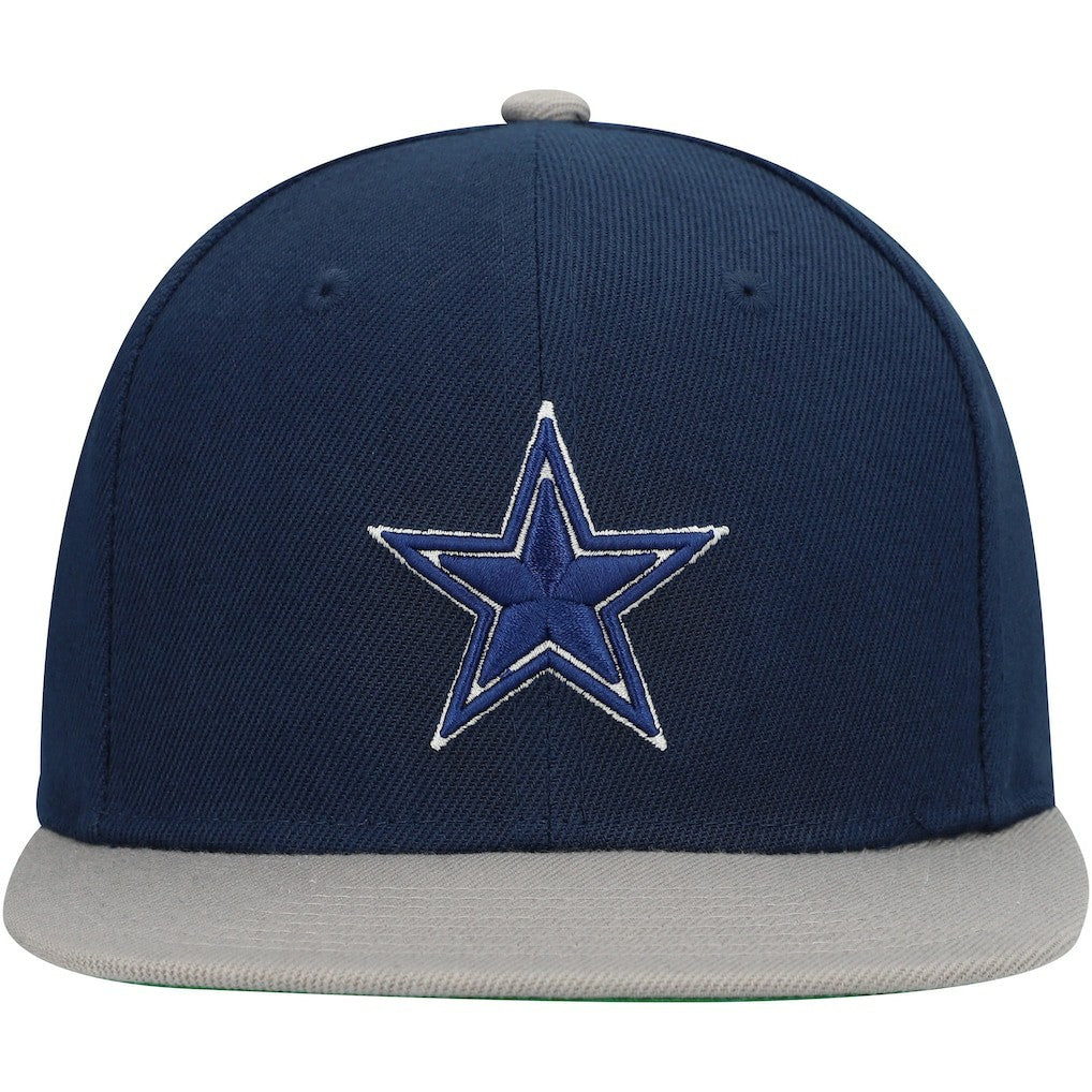 Dallas Cowboys Youth Two-Tone Snapback Hat Navy/Silver | Mitchell & Ness
