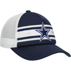 Dallas Cowboys Youth Stripe Trucker Adjustable Hat Navy | Mitchell & Ness