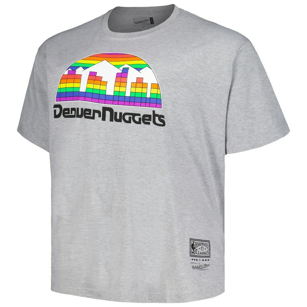 Denver Nuggets Big & Tall Hardwood Classics Vintage Logo T-Shirt Heather Gray - NBA