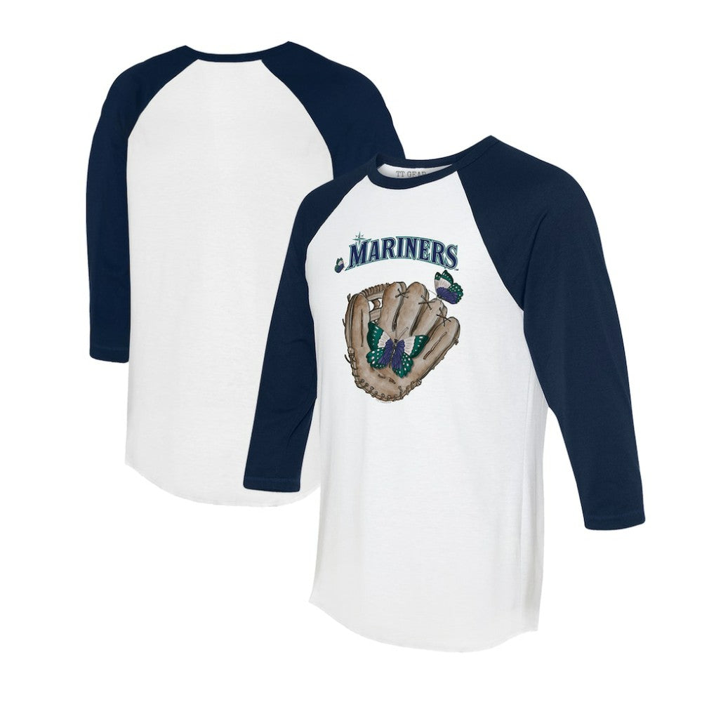 Seattle Mariners Tiny Turnip Unisex Butterfly Glove 3/4-Sleeve Raglan T-Shirt - MLB