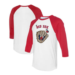 Boston Red Sox Tiny Turnip Unisex Butterfly Glove 3/4-Sleeve Raglan T-Shirt - MLB