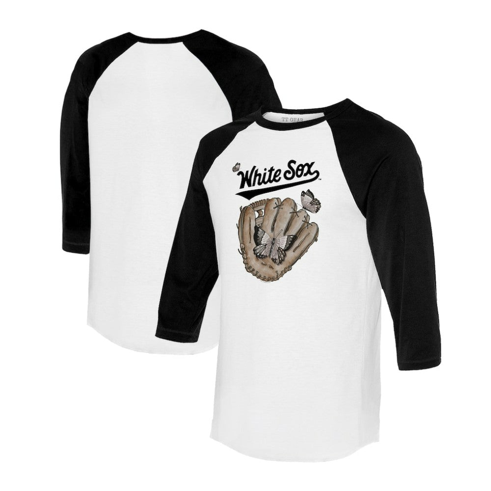 Chicago White Sox Tiny Turnip Unisex Butterfly Glove 3/4-Sleeve Raglan T-Shirt - MLB