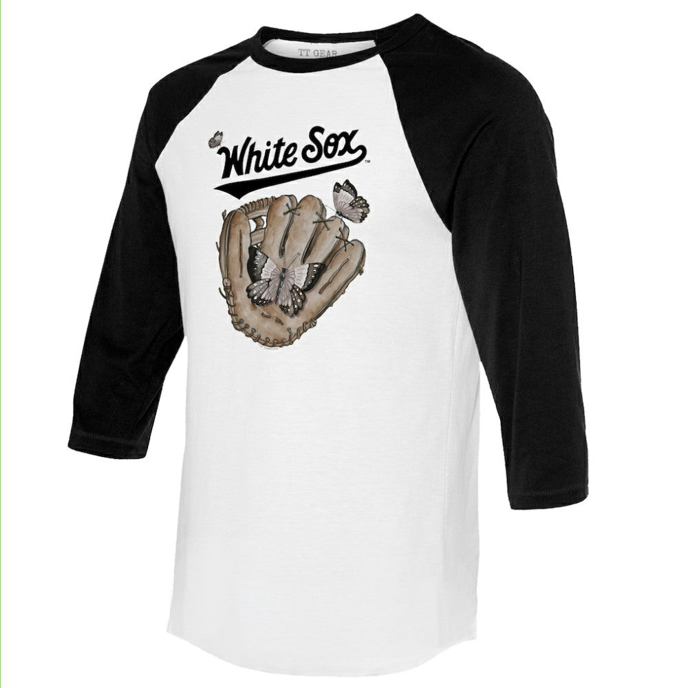 Chicago White Sox Tiny Turnip Unisex Butterfly Glove 3/4-Sleeve Raglan T-Shirt - MLB
