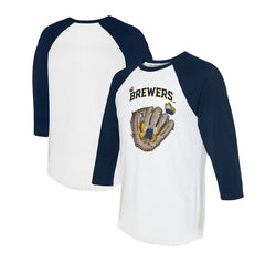 Milwaukee Brewers Tiny Turnip Unisex Butterfly Glove 3/4-Sleeve Raglan T-Shirt - MLB