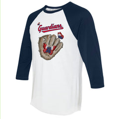 Cleveland Guardians Tiny Turnip Unisex Butterfly Glove 3/4-Sleeve Raglan T-Shirt - MLB
