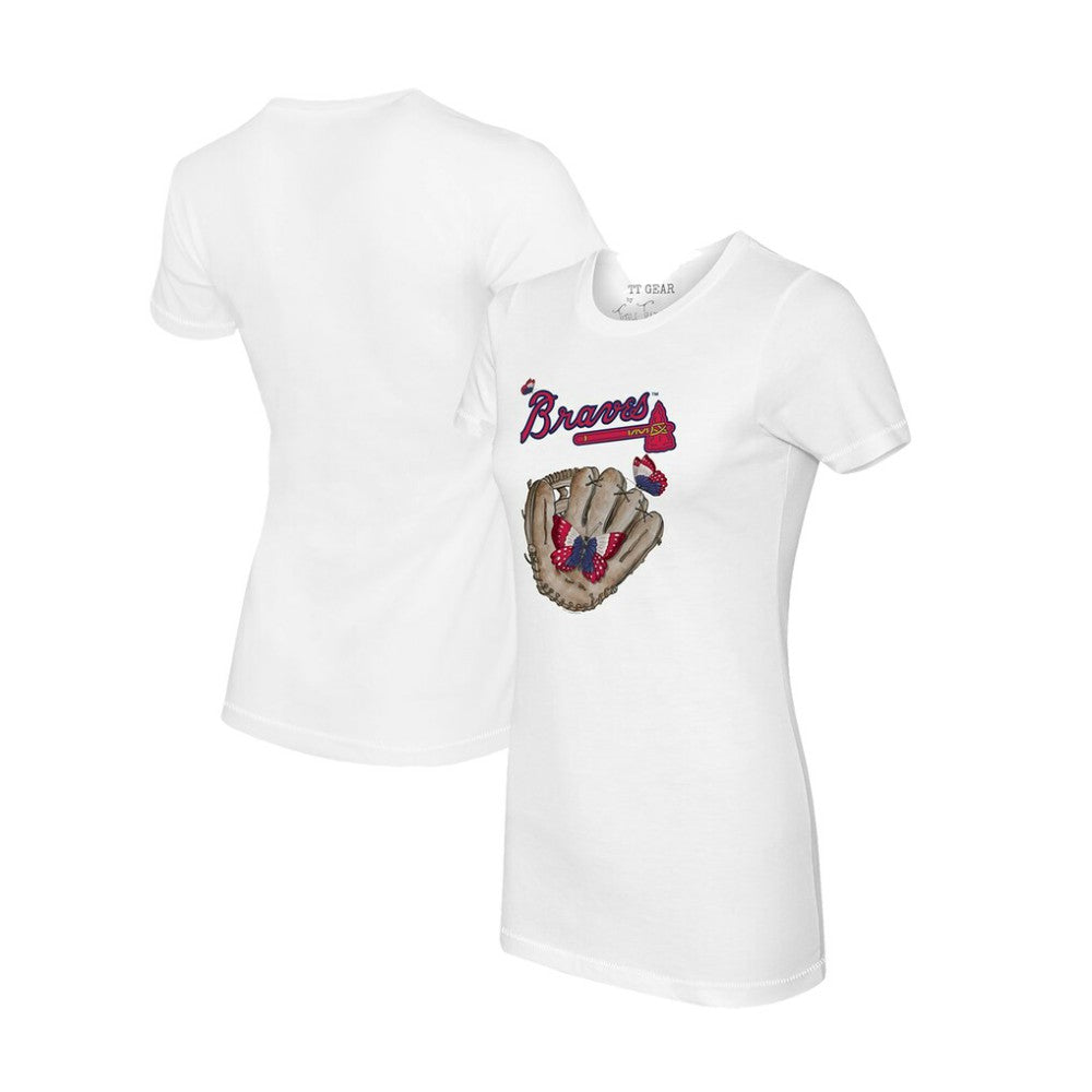 Atlanta Braves Tiny Turnip Women's Butterfly Glove T-Shirt - MLB