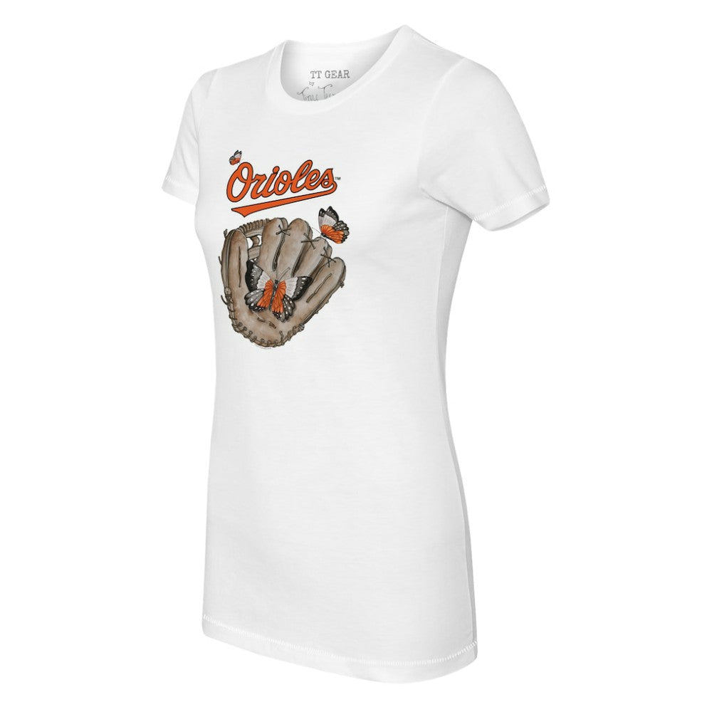 Baltimore Orioles Tiny Turnip Women's Butterfly Glove T-Shirt - MLB
