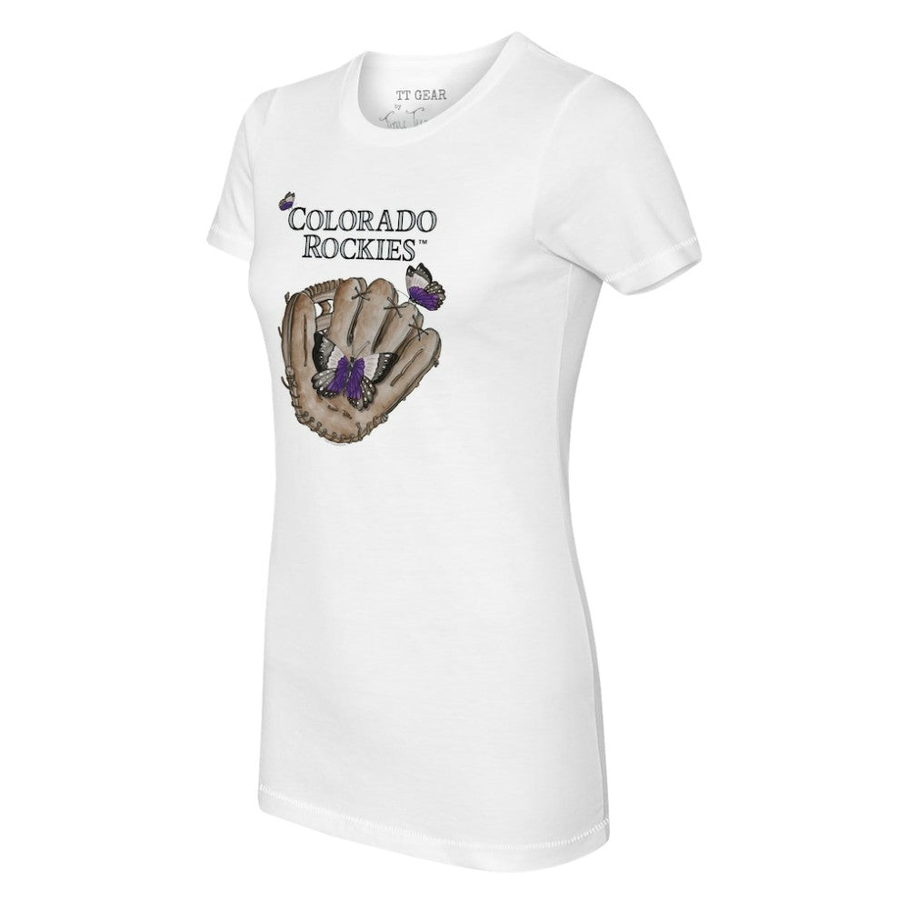 Colorado Rockies Tiny Turnip Women's Butterfly Glove T-Shirt - MLB