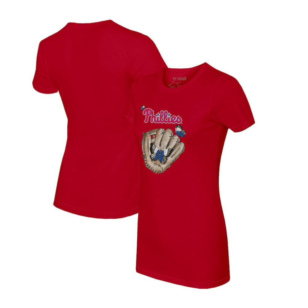 Philadelphia Phillies Tiny Turnip Women's Butterfly Glove T-Shirt - MLB
