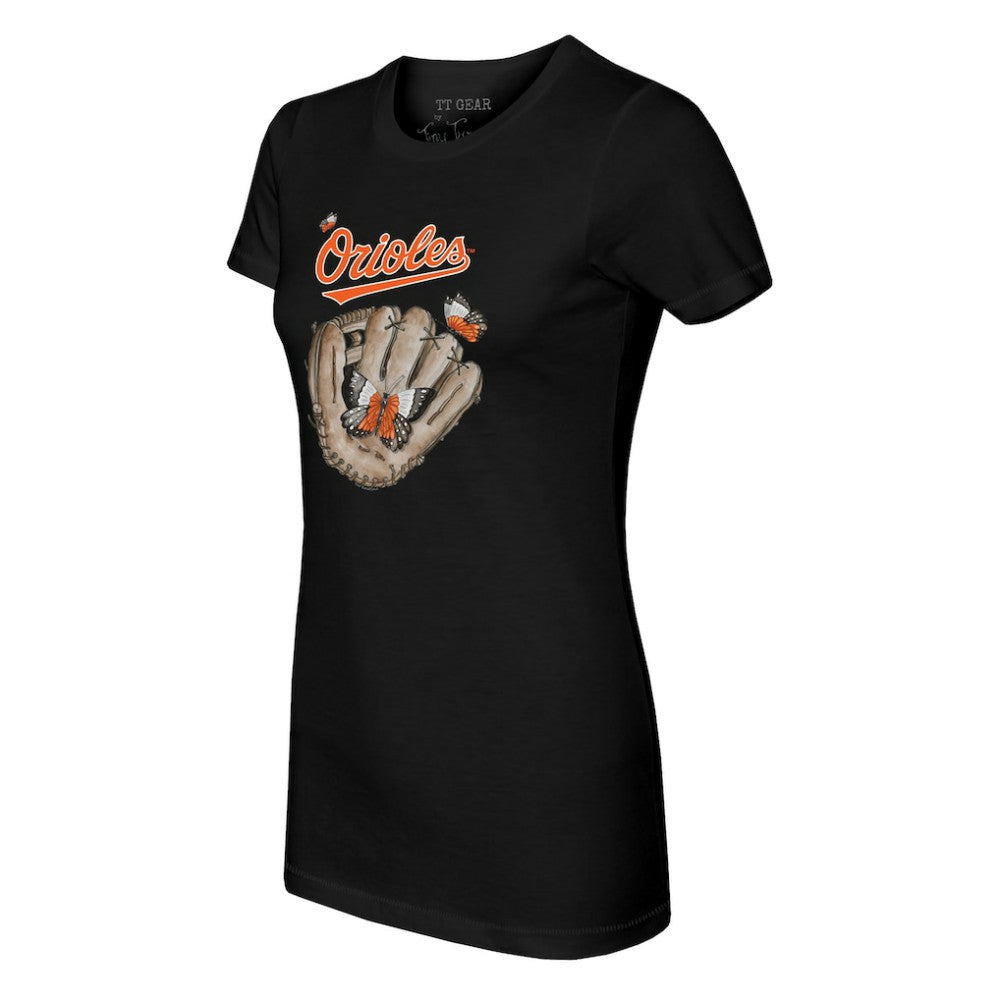 Baltimore Orioles Tiny Turnip Women's Butterfly Glove T-Shirt - MLB