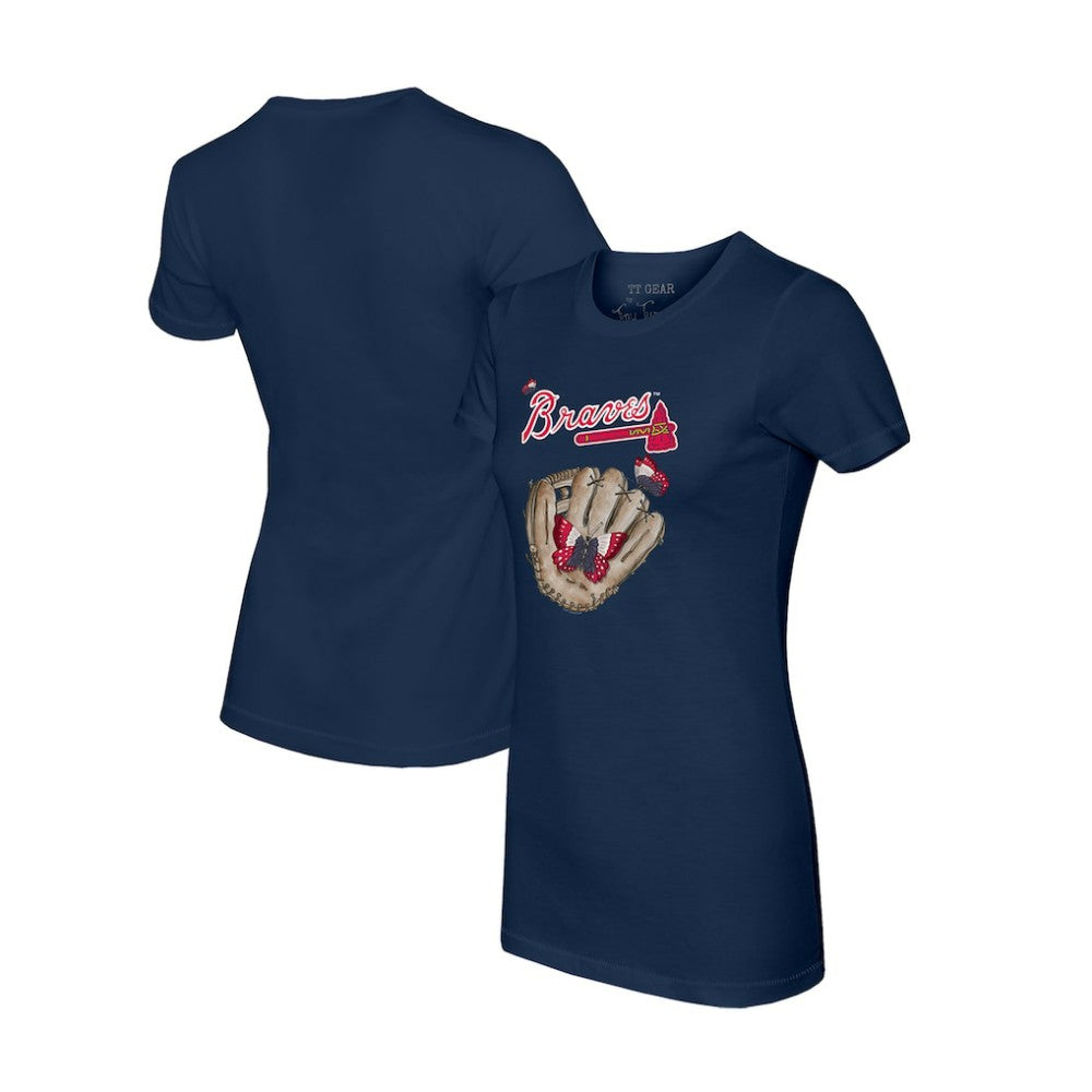 Atlanta Braves Tiny Turnip Women's Butterfly Glove T-Shirt - MLB