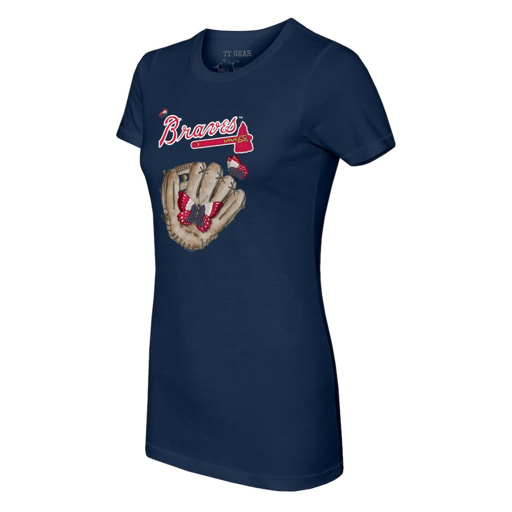 Atlanta Braves Tiny Turnip Women's Butterfly Glove T-Shirt - MLB