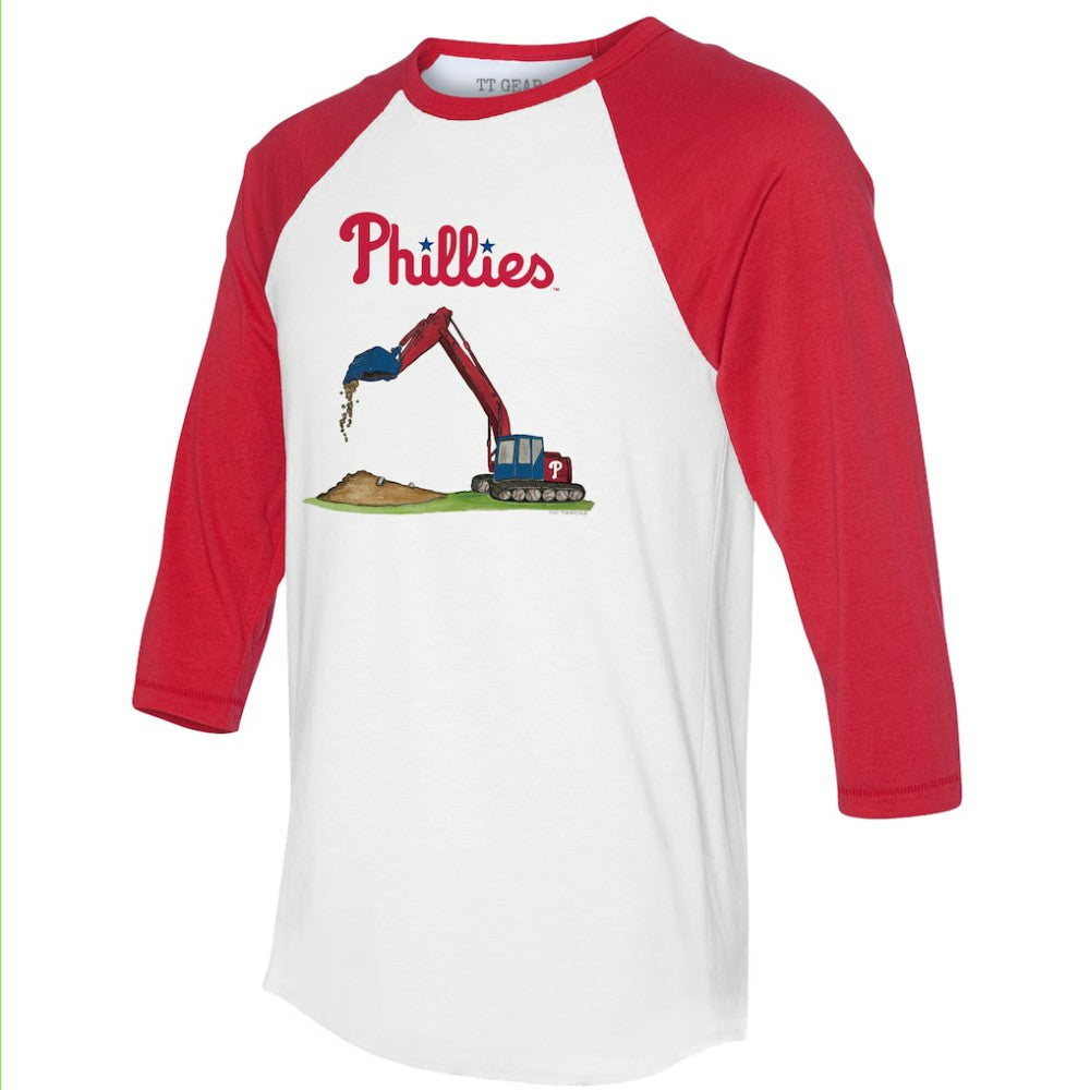 Philadelphia Phillies Tiny Turnip Unisex Excavator 3/4-Sleeve Raglan T-Shirt - MLB