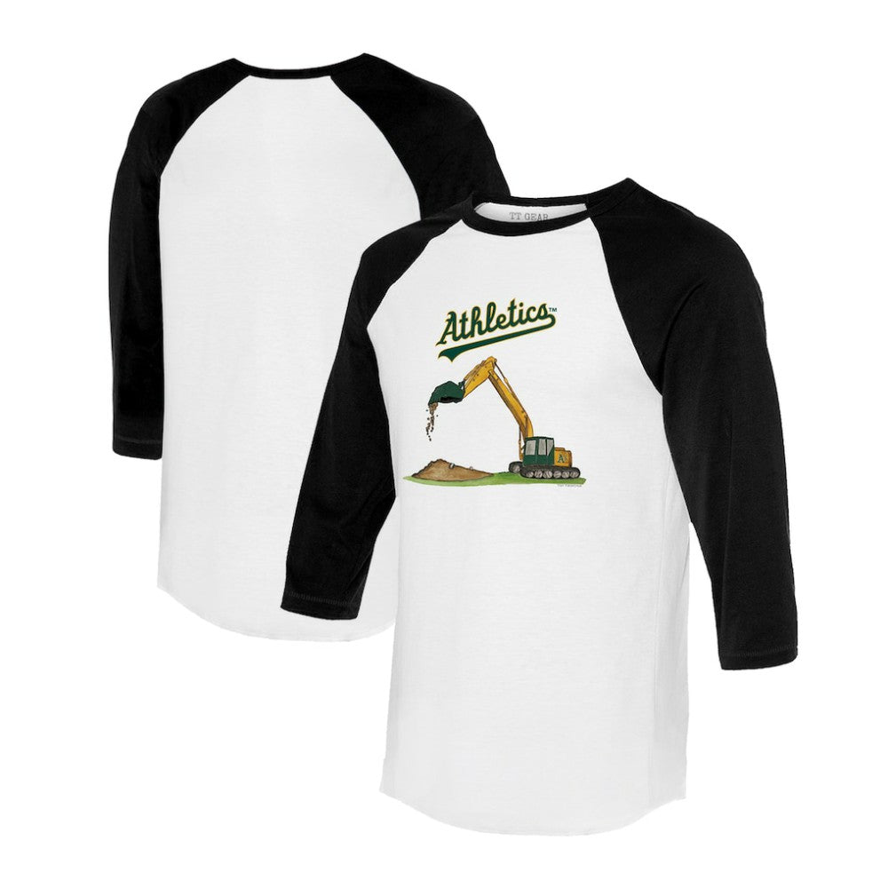 Athletics Tiny Turnip Unisex Excavator 3/4-Sleeve Raglan T-Shirt - MLB